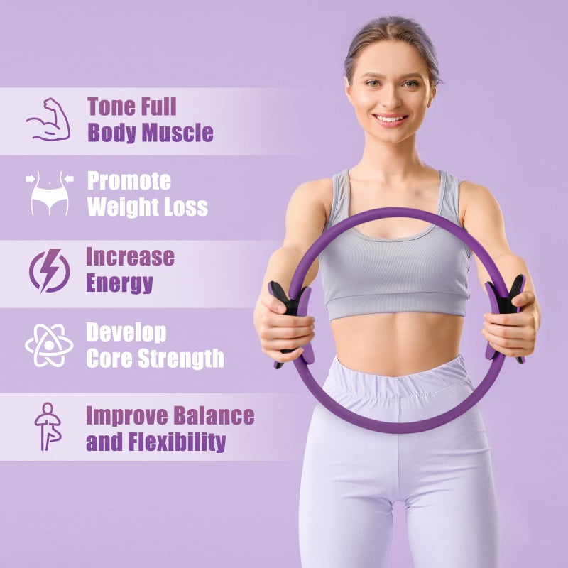 RitFit Pilates Ring Circle - 14 Inch Magic Fitness Circle for Toning Inner & Outer Thighs, Bonus Workout Guide Included - Image 4